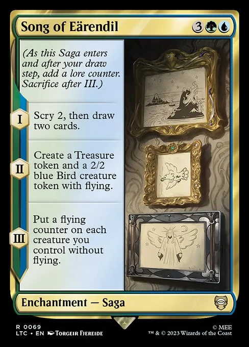 Song of Eärendil, carta Magic di tipo Enchantment — Saga illustrata da Torgeir Fjereide