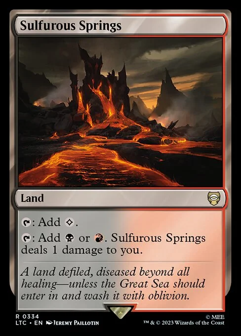 Sulfurous Springs, carta Magic di tipo Land illustrata da Jeremy Paillotin