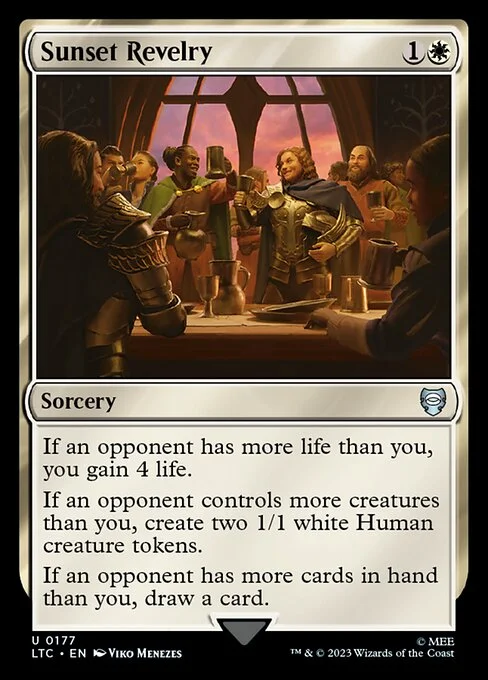 Sunset Revelry, carta Magic di tipo Sorcery illustrata da Viko Menezes