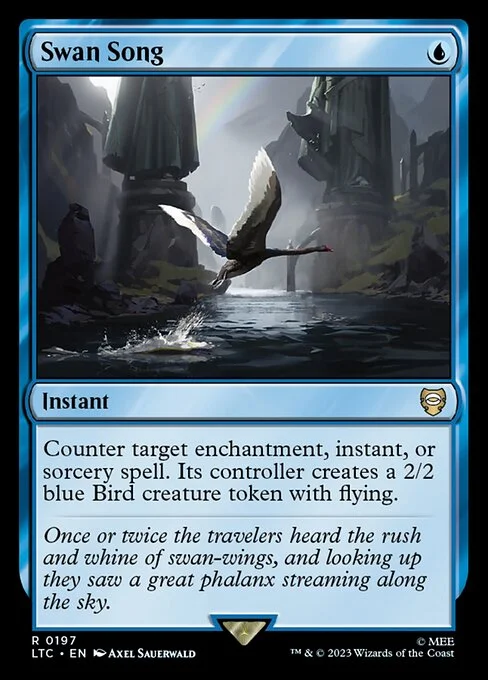 Swan Song, carta Magic di tipo Instant illustrata da Axel Sauerwald