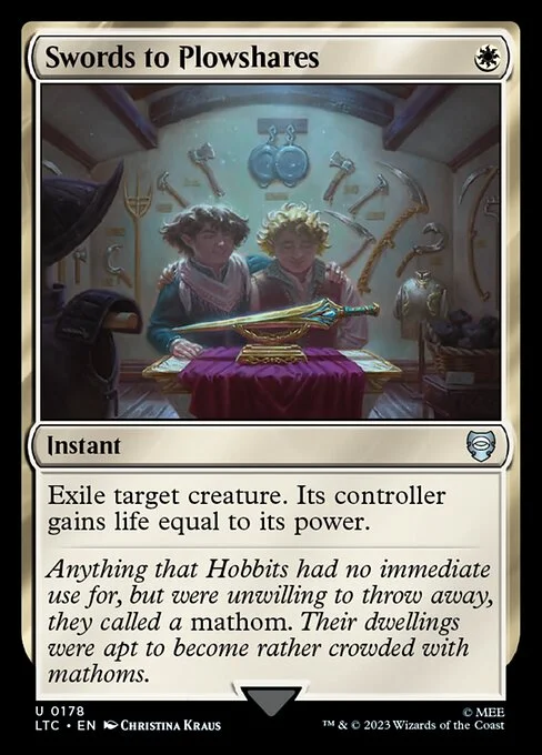 Swords to Plowshares, carta Magic di tipo Instant illustrata da Christina Kraus