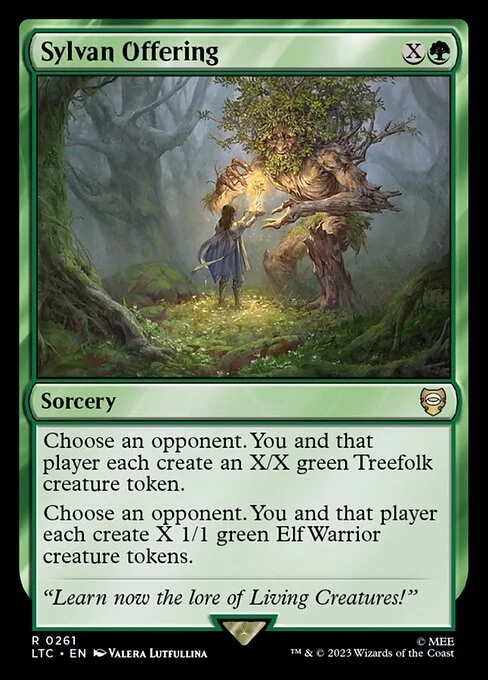 Sylvan Offering, carta Magic di tipo Sorcery illustrata da Valera Lutfullina