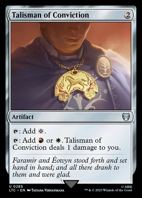 Talisman of Conviction, carta Magic di tipo Artifact illustrata da Tatiana Veryayskaya