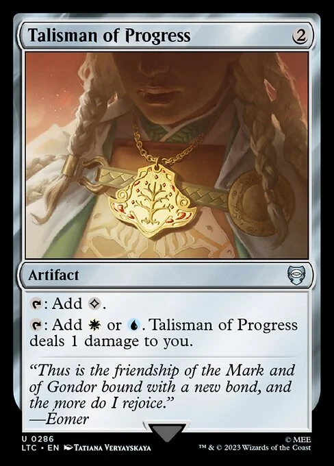 Talisman of Progress, carta Magic di tipo Artifact illustrata da Tatiana Veryayskaya