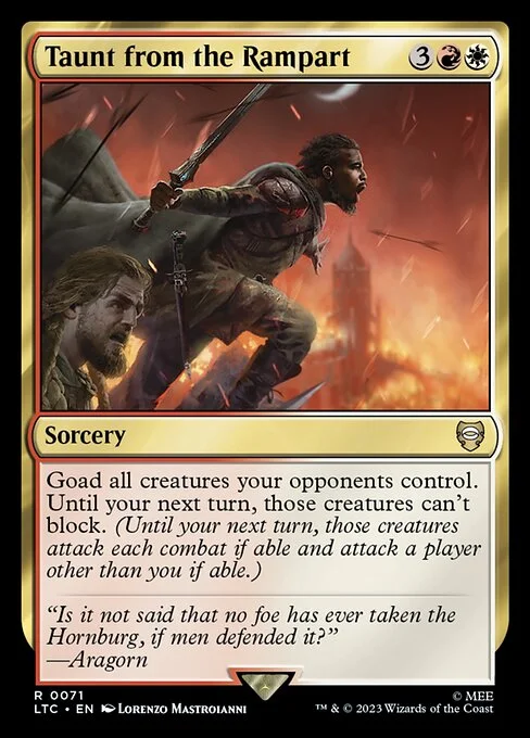 Taunt from the Rampart, carta Magic di tipo Sorcery illustrata da Lorenzo Mastroianni