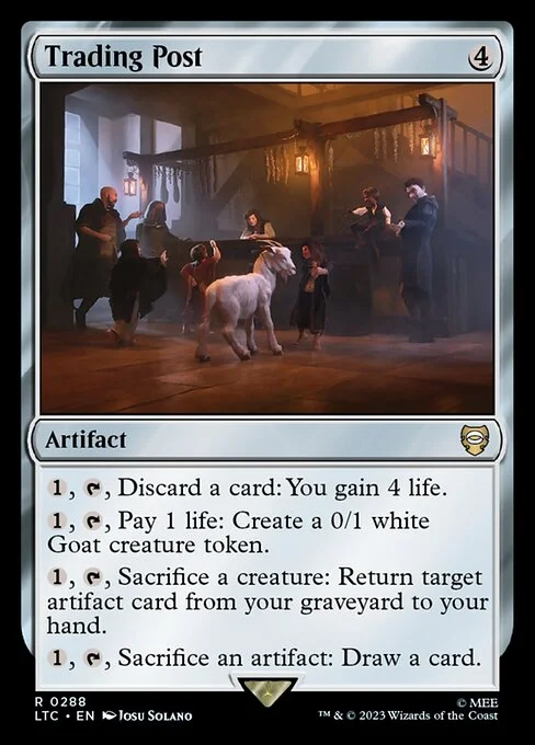 Trading Post, carta Magic di tipo Artifact illustrata da Josu Solano