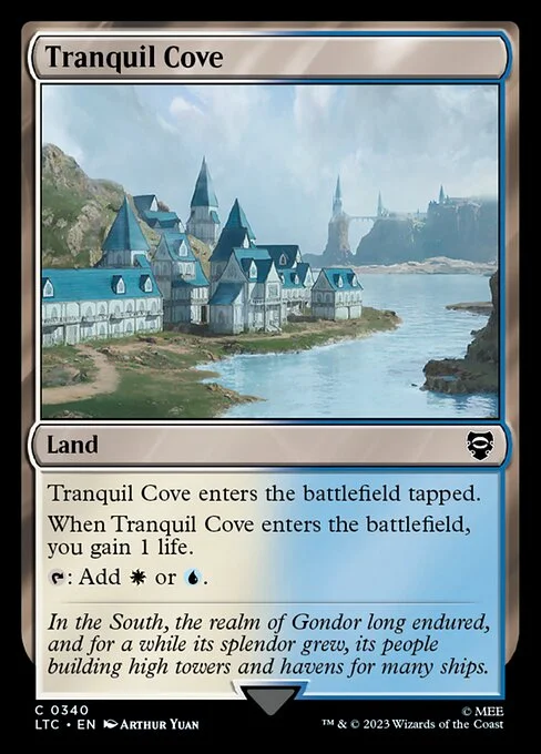 Tranquil Cove, carta Magic di tipo Land illustrata da Arthur Yuan