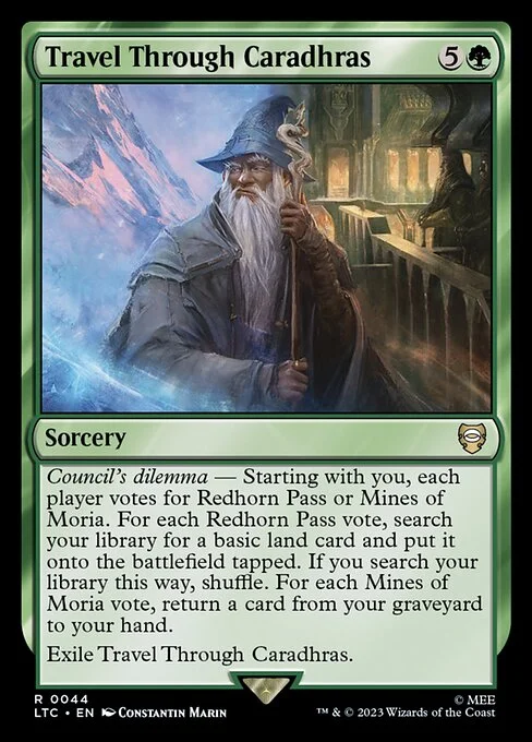 Travel Through Caradhras, carta Magic di tipo Sorcery illustrata da Constantin Marin