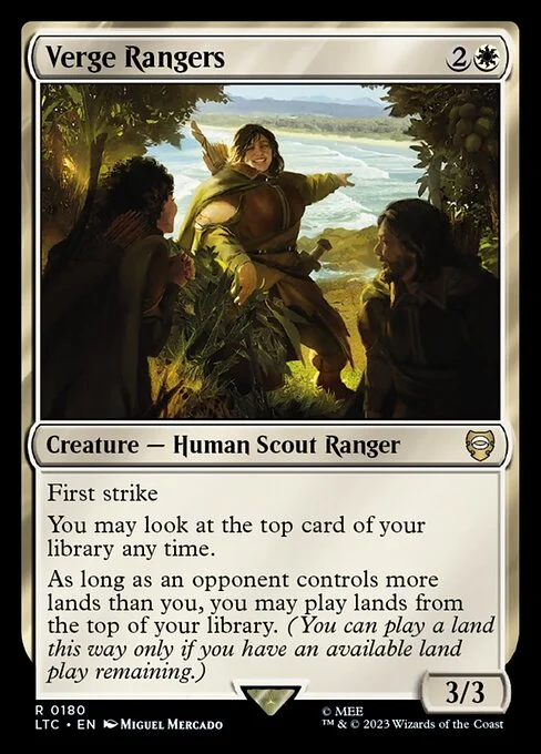 Verge Rangers, carta Magic di tipo Creature — Human Scout Ranger illustrata da Miguel Mercado