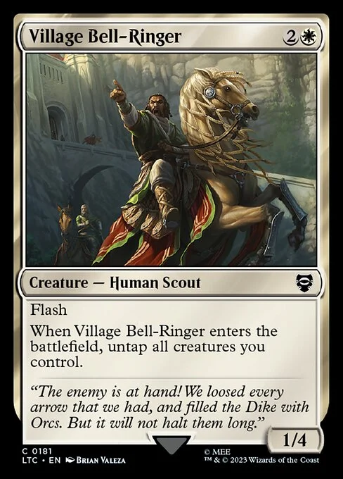 Village Bell-Ringer, carta Magic di tipo Creature — Human Scout illustrata da Brian Valeza