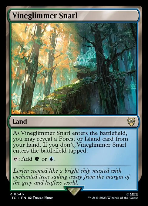 Vineglimmer Snarl, carta Magic di tipo Land illustrata da Tomáš Honz