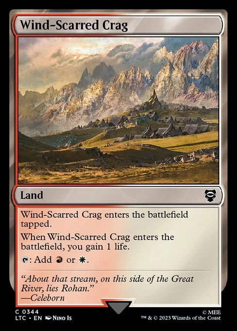 Wind-Scarred Crag, carta Magic di tipo Land illustrata da Nino Is