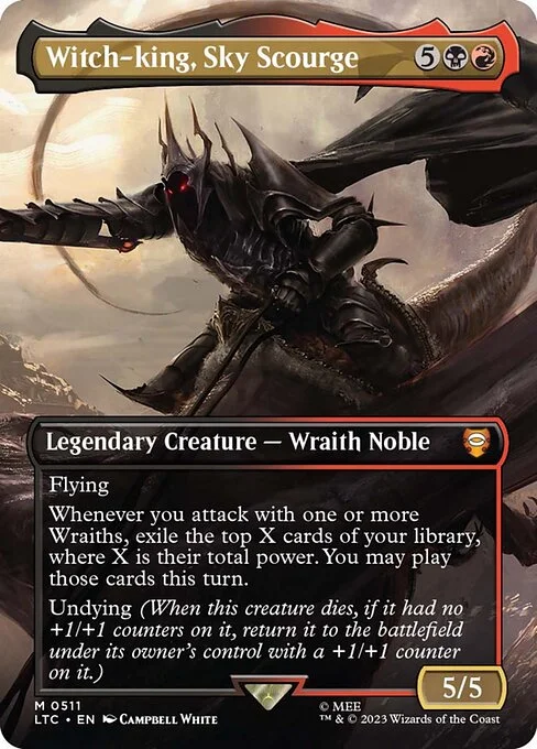 Witch-king, Sky Scourge, carta Magic di tipo Legendary Creature — Wraith Noble illustrata da Campbell White