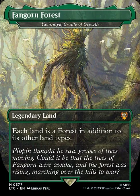Yavimaya, Cradle of Growth, carta Magic di tipo Legendary Land illustrata da Erikas Perl