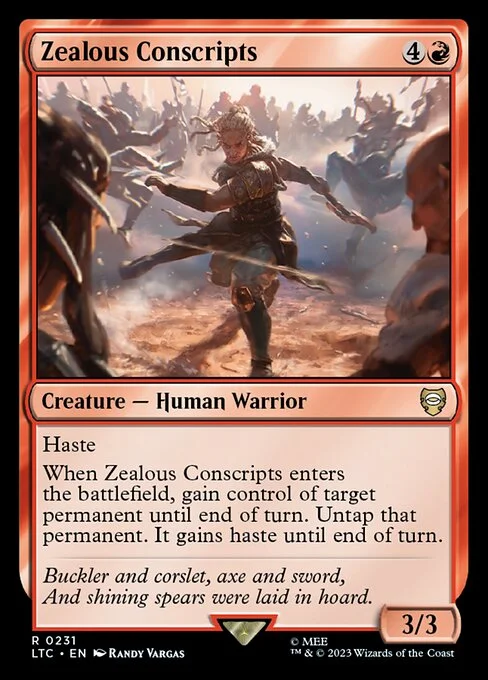 Zealous Conscripts, carta Magic di tipo Creature — Human Warrior illustrata da Randy Vargas
