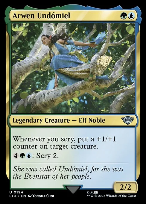 Arwen Undómiel, carta Magic di tipo Legendary Creature — Elf Noble illustrata da Yongjae Choi