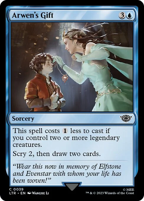 Arwen's Gift, carta Magic di tipo Sorcery illustrata da Wangjie Li
