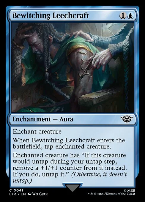 Bewitching Leechcraft, carta Magic di tipo Enchantment — Aura illustrata da Wei Guan