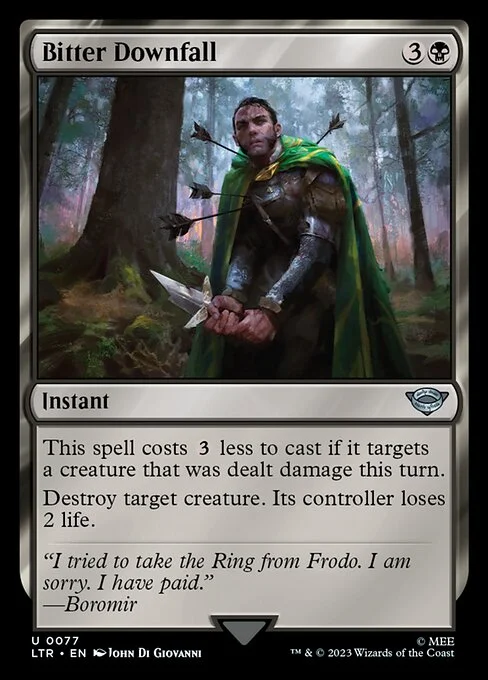 Bitter Downfall, carta Magic di tipo Instant illustrata da John Di Giovanni
