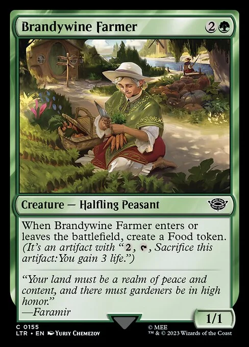 Brandywine Farmer, carta Magic di tipo Creature — Halfling Peasant illustrata da Yuriy Chemezov