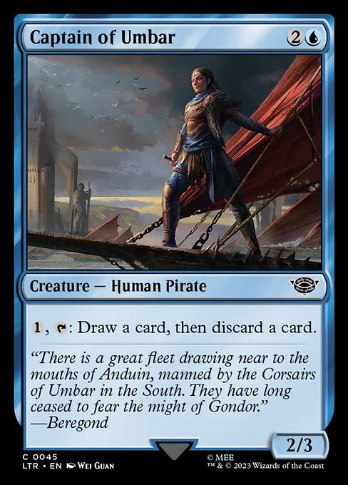 Captain of Umbar, carta Magic di tipo Creature — Human Pirate illustrata da Wei Guan
