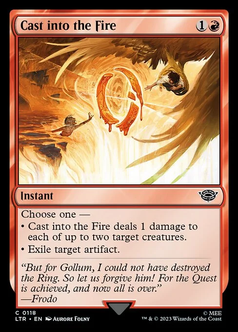 Cast into the Fire, carta Magic di tipo Instant illustrata da Aurore Folny