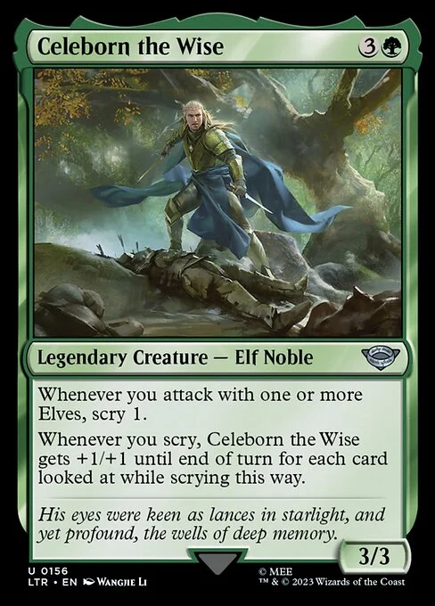 Celeborn the Wise, carta Magic di tipo Legendary Creature — Elf Noble illustrata da Wangjie Li