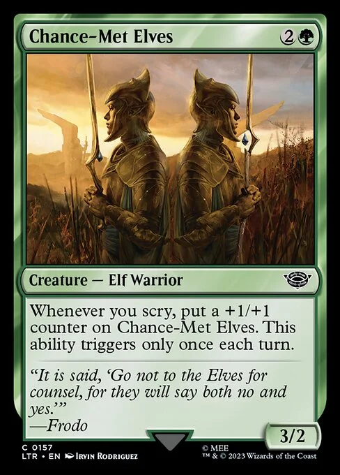 Chance-Met Elves, carta Magic di tipo Creature — Elf Warrior illustrata da Irvin Rodriguez
