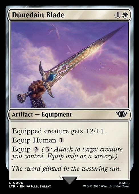 Dúnedain Blade, carta Magic di tipo Artifact — Equipment illustrata da Jarel Threat