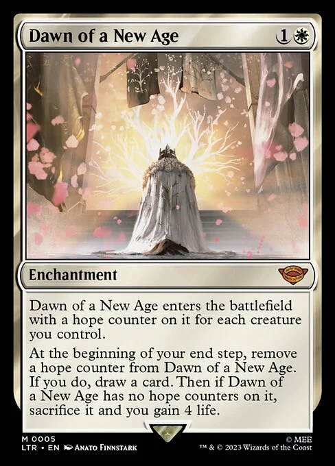 Dawn of a New Age, carta Magic di tipo Enchantment illustrata da Anato Finnstark