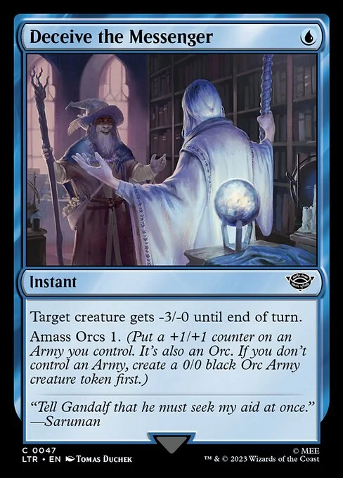 Deceive the Messenger, carta Magic di tipo Instant illustrata da Tomas Duchek
