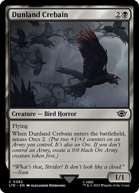 Dunland Crebain, carta Magic di tipo Creature — Bird Horror illustrata da Alexander Ostrowski