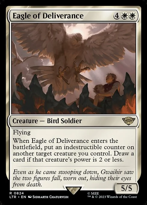 Eagle of Deliverance, carta Magic di tipo Creature — Bird Soldier illustrata da Sidharth Chaturvedi