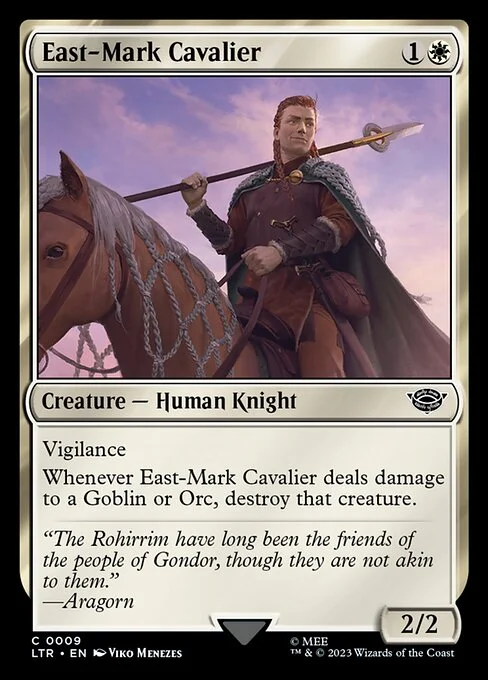 East-Mark Cavalier, carta Magic di tipo Creature — Human Knight illustrata da Viko Menezes