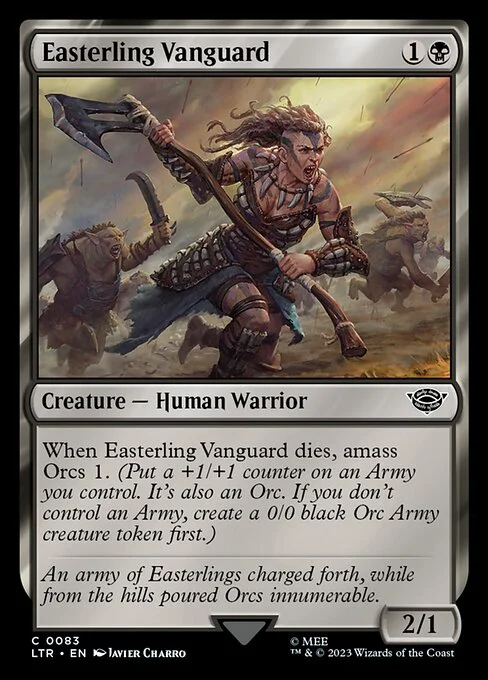 Easterling Vanguard, carta Magic di tipo Creature — Human Warrior illustrata da Javier Charro