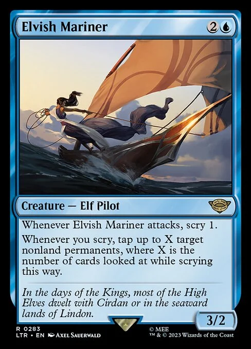 Elvish Mariner, carta Magic di tipo Creature — Elf Pilot illustrata da Axel Sauerwald