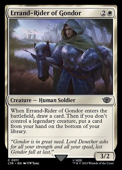 Errand-Rider of Gondor, carta Magic di tipo Creature — Human Soldier illustrata da YW Tang