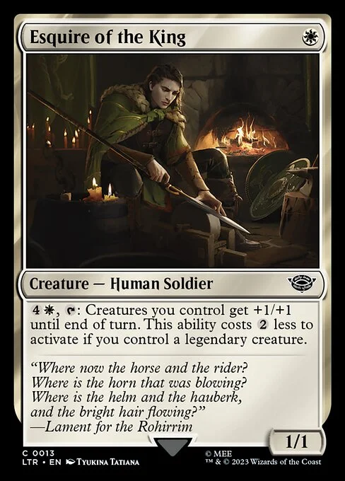 Esquire of the King, carta Magic di tipo Creature — Human Soldier illustrata da Tyukina Tatiana