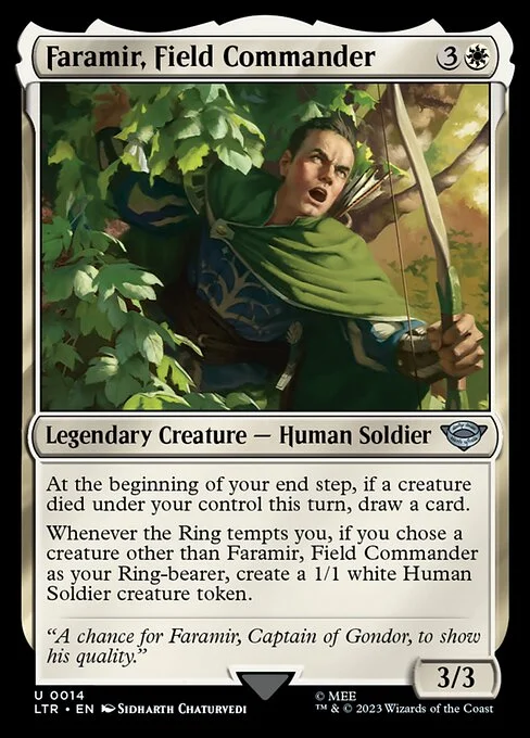 Faramir, Field Commander, carta Magic di tipo Legendary Creature — Human Soldier illustrata da Sidharth Chaturvedi