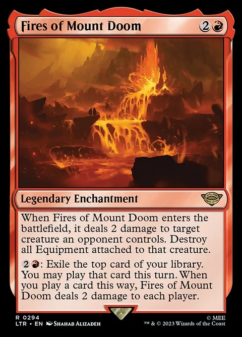 Fires of Mount Doom, carta Magic di tipo Legendary Enchantment illustrata da Shahab Alizadeh