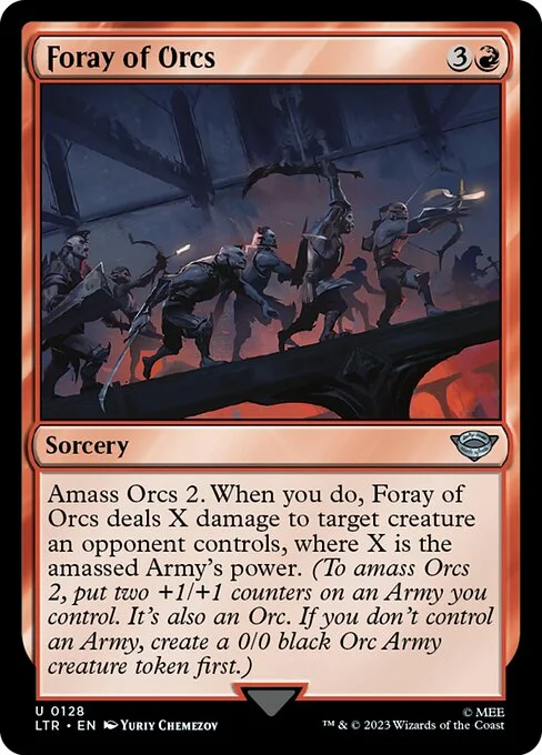 Foray of Orcs, carta Magic di tipo Sorcery illustrata da Yuriy Chemezov