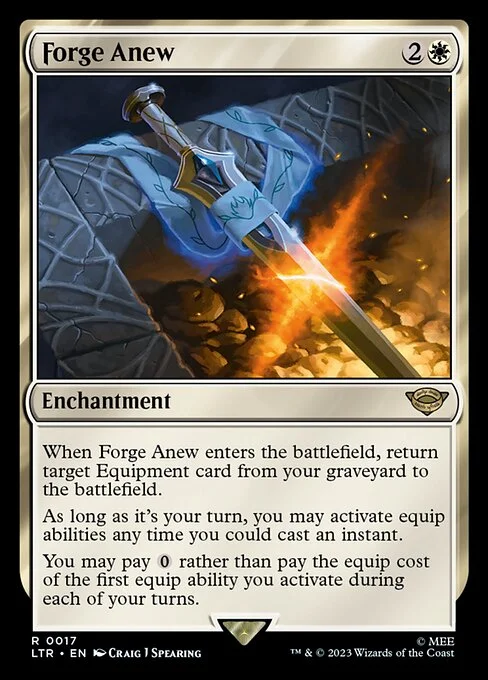 Forge Anew, carta Magic di tipo Enchantment illustrata da Craig J Spearing