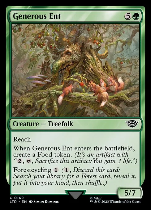 Generous Ent, carta Magic di tipo Creature — Treefolk illustrata da Simon Dominic