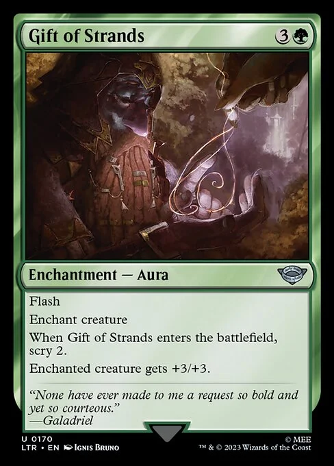Gift of Strands, carta Magic di tipo Enchantment — Aura illustrata da Ignis Bruno