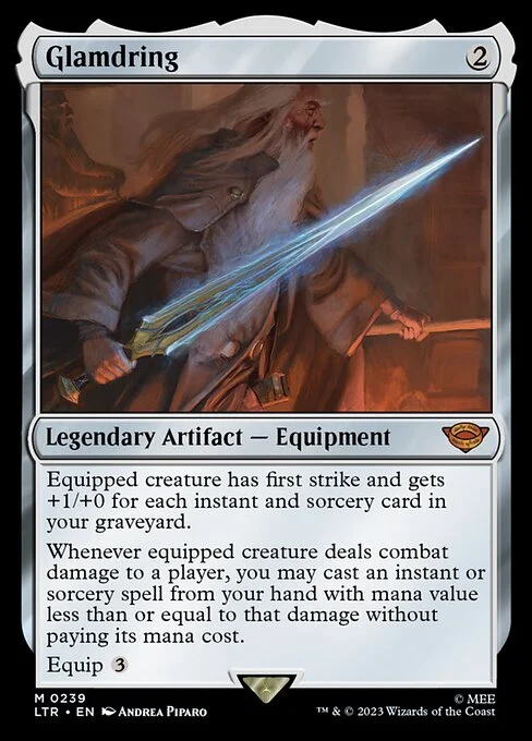 Glamdring, carta Magic di tipo Legendary Artifact — Equipment illustrata da Andrea Piparo