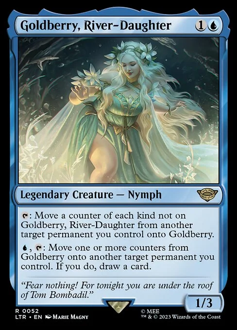 Goldberry, River-Daughter, carta Magic di tipo Legendary Creature — Nymph illustrata da Marie Magny