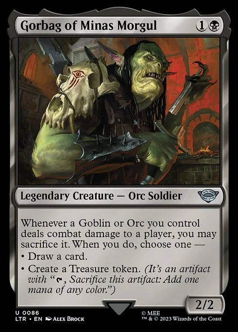 Gorbag of Minas Morgul, carta Magic di tipo Legendary Creature — Orc Soldier illustrata da Alex Brock