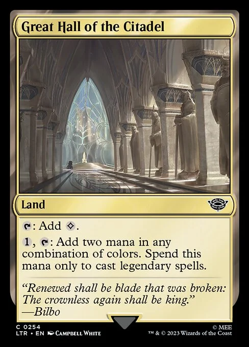Great Hall of the Citadel, carta Magic di tipo Land illustrata da Campbell White