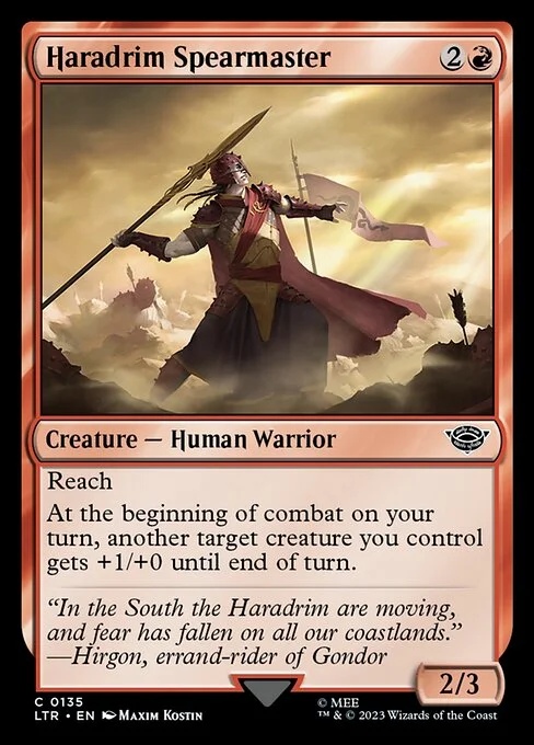 Haradrim Spearmaster, carta Magic di tipo Creature — Human Warrior illustrata da Maxim Kostin