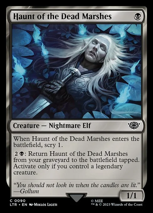 Haunt of the Dead Marshes, carta Magic di tipo Creature — Nightmare Elf illustrata da Miklós Ligeti